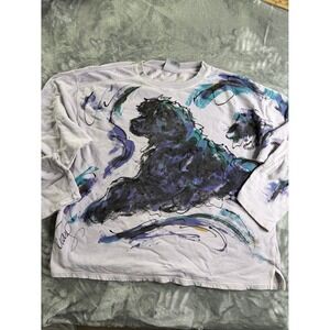 Vintage Authentic Pigment Dog Graphic Sweatshirt 2 XL Purple Cotton Dyed